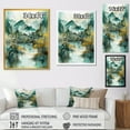 thumbnail image 4 of Designart "Faded Village In The Mountain II" Landscape Mountains River Wall Art Living Room, 4 of 5