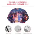 thumbnail image 3 of KLL Taxi Colorful Town Pattern Shower Cap & Bath Cap for Women,Reversible Oversized Waterproof Shower Caps for all Hair Lengths,Elastic Reusable Bathing Hair Cap, 3 of 6