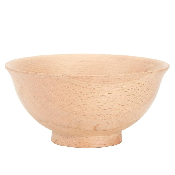 Round Wooden Bowl Insulated Rice Bowl Anti-scald Spice Condiment Dishes Kitchen Accessory (Round Bowl)