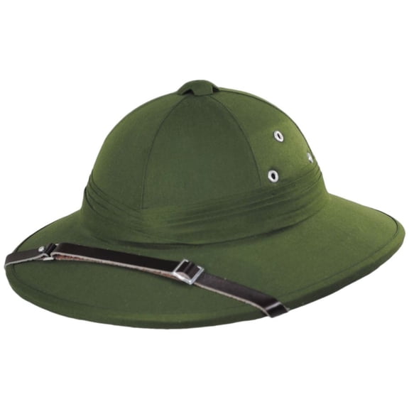 French Pith Helmet - ADJUSTABLE - Olive Green