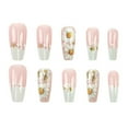 thumbnail image 4 of Aellinatey Press on Nail Almond False Nail Flower Acrylic Nail Fall Nail Press on Nail, 4 of 8