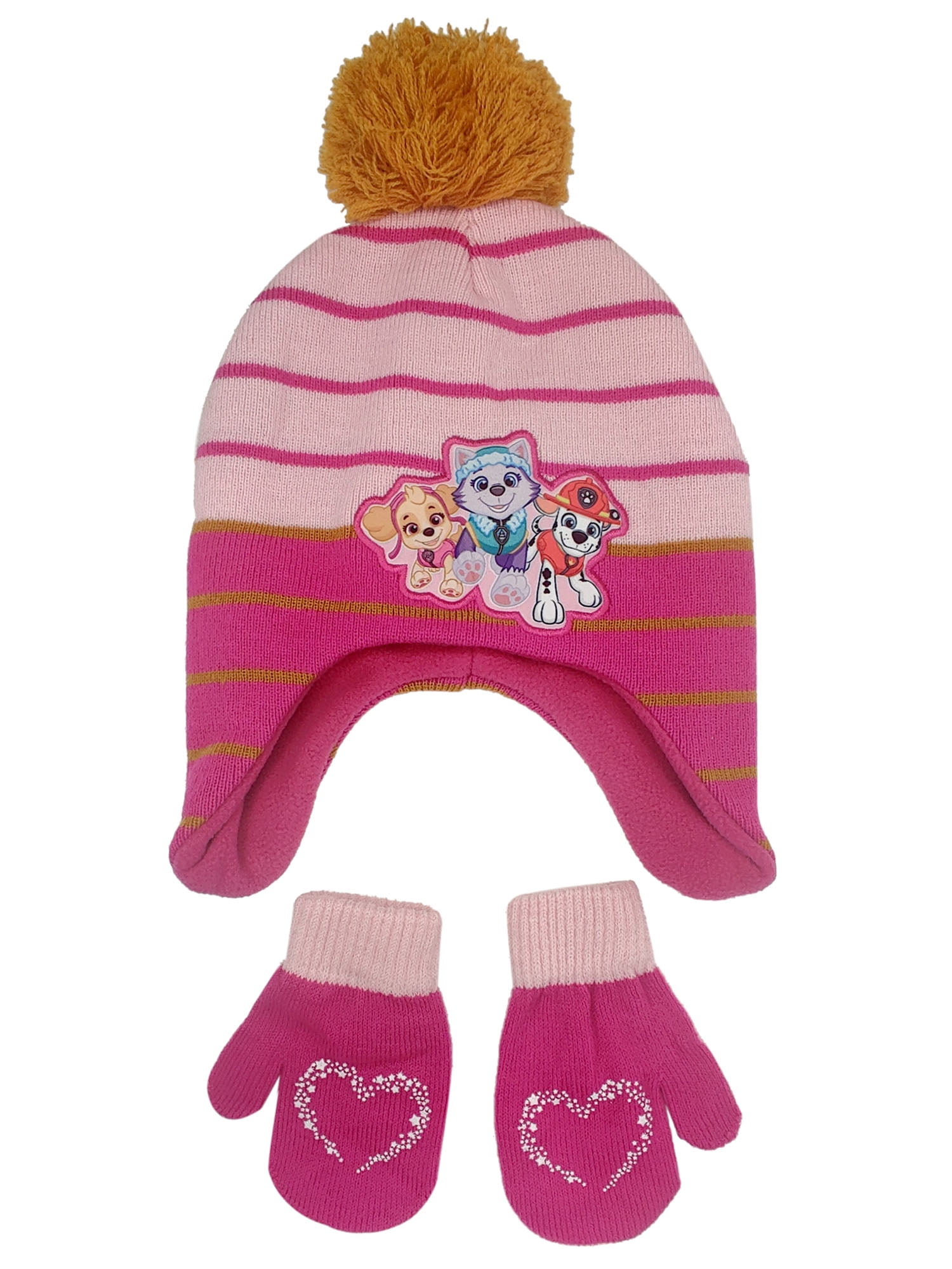 Paw Patrol Skye and Everest Winter Beanie Hat and Gloves Set 