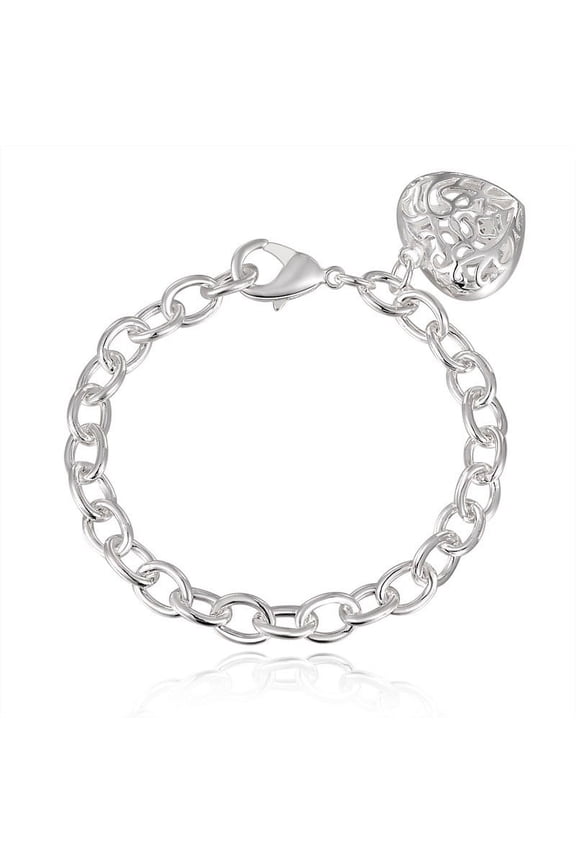 Bangle Chain Bracelet Women Jewelry Sterling Silver Charm