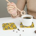 thumbnail image 3 of Leather Coasters with Heat-resistant for Drinks, Cartoon bear yellow Cup Coasters Cup Pad Mat for Tabletop Protection, Coffee Table, Office Desk and Housewarming Gift, 3 of 5