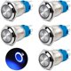 thumbnail image 1 of Botón pulsador momentáneo de 16 mm DC 12V / 24V 3A Interruptores de latón cromado a prueba de agua con anillo azul claro LED 5 piezas Kuyhfg Bienvenido a Kuyhfg, 1 of 5