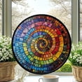 thumbnail image 2 of Hanging Stained Glass for Windows Rainbow Spiral Mosaic - Stained Glass for Windows Rainbow Spiral Mosaic, Festival Gift Ornament, Year-Round Decorative Piece, 2 of 6