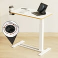 thumbnail image 4 of ACTIVESIT White 28"x16" Adjustable Overbed Bedside Table with Wheels Laptop Table Standing Computer Desk Portable Stand-up Work Station Cart Tray Side Table for Sofa and Bed, 4 of 8