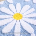 thumbnail image 4 of EVNELE Blue Bathroom Rugs Cute Daisy Bath Mat White and Yellow Flower Decor Rug Non Slip Floor Carpet Microfiber Bathmat Super Absorbent Machine Washable Bathtub Mats for Shower (24x60 inch), 4 of 5