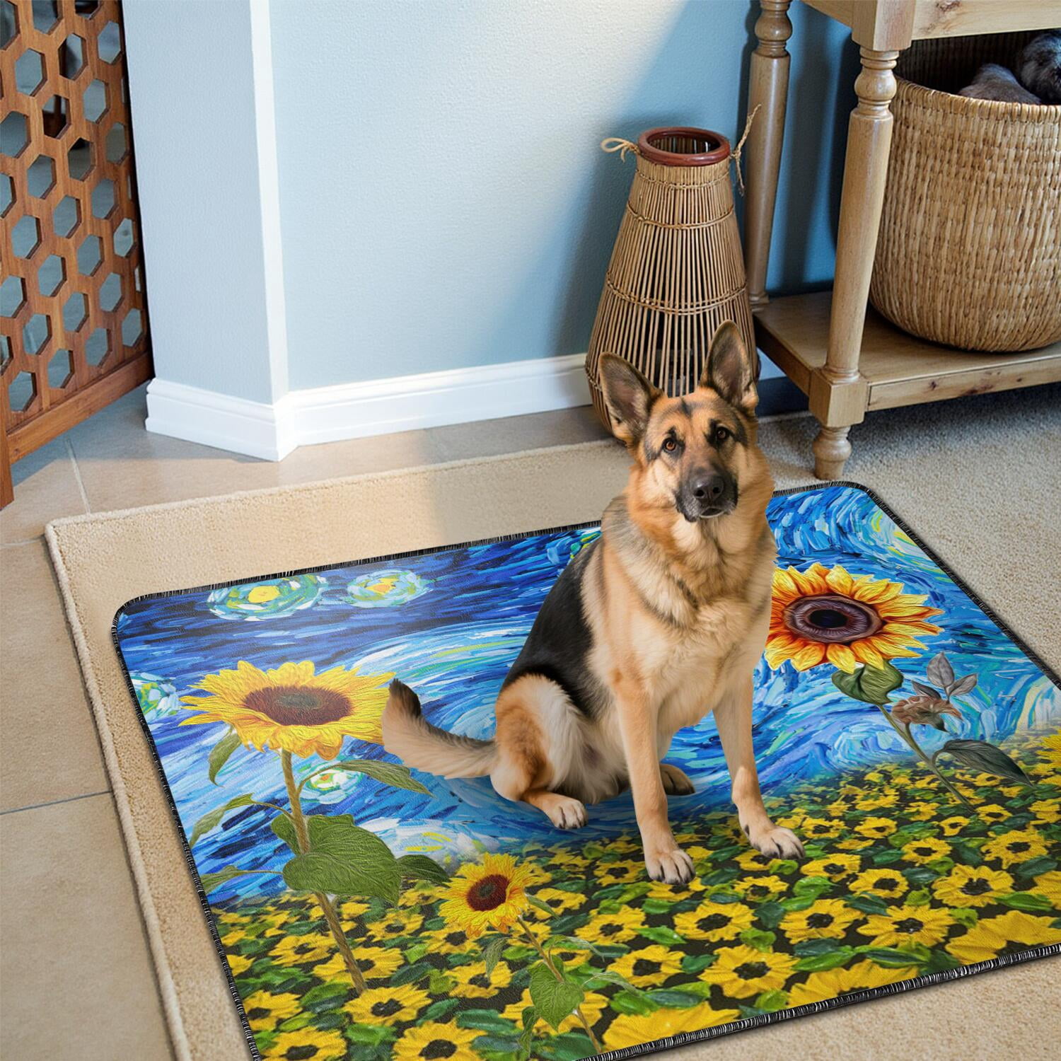 Extra Large Floral Design Washable Dog Pads 2-Count, 48x48 Inch Reusable House Training Mats, Highly Absorbent Puppy Potty Pad for Large Indoor Areas