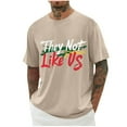 thumbnail image 2 of T Shirts for Men Clearance Short Sleeve Round-Neck Printing Casual Shirts Khaki XXXXL, 2 of 5