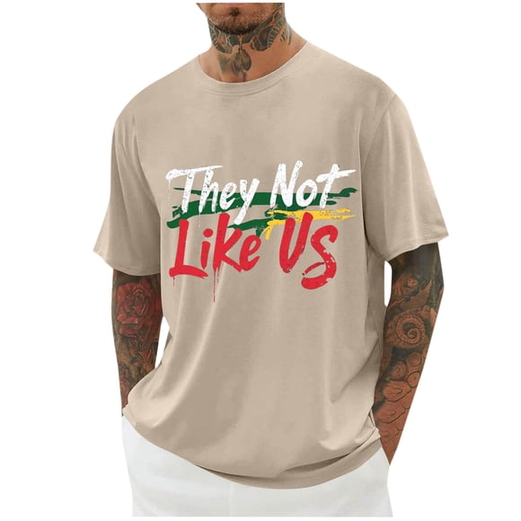 Brnmxoke Mens Shirts Casual Cool Cotton,Fashion Crewneck Short Sleeve T-Shirt Graphic Loose Fit Streetwear Vacation Summer Tees Khaki,XL