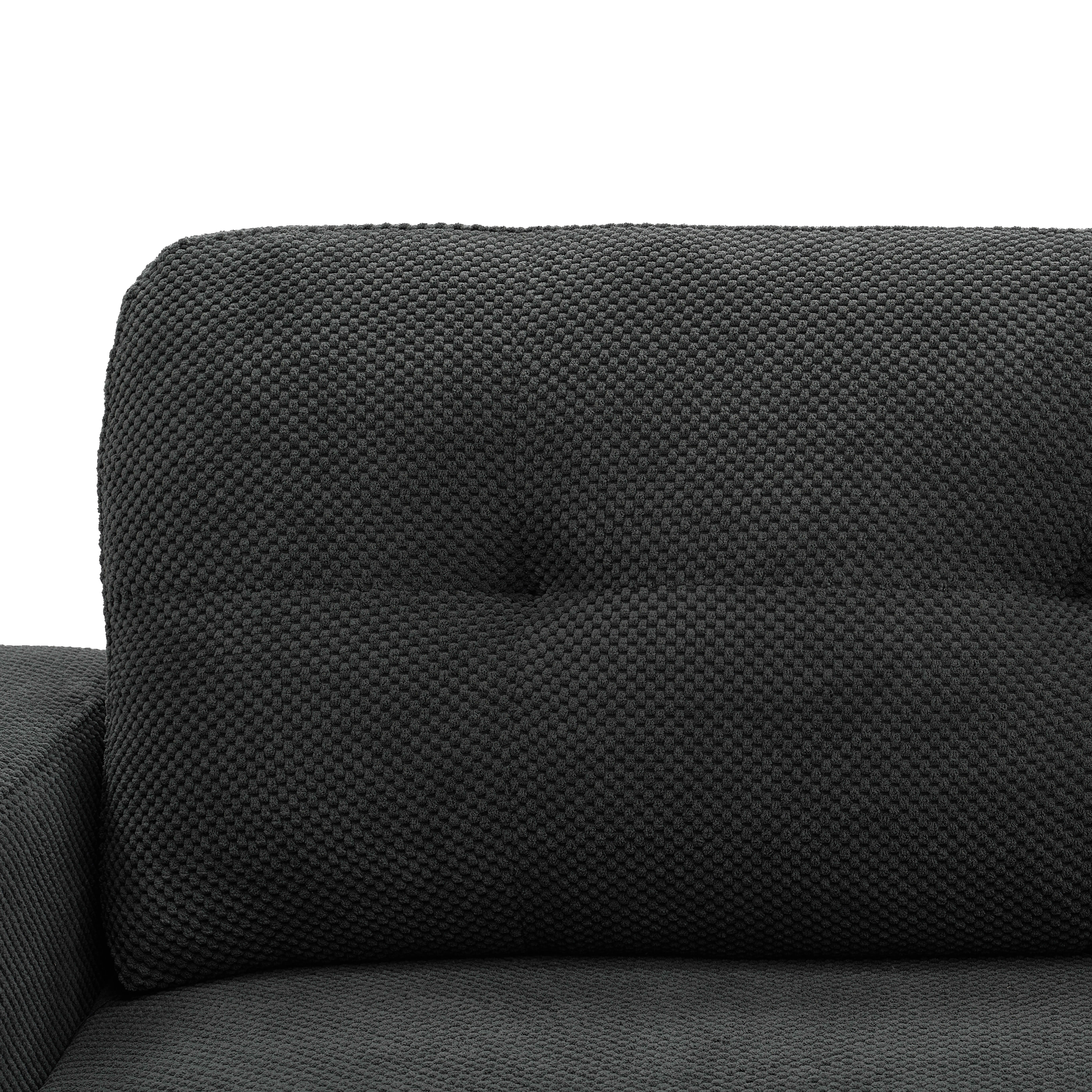 MAYEERTY 65‑Inch Modern Minimalist Two‑Seater Sofa, Nubby Upholstered Loveseat with Sturdy Solid Wood Legs, Mid‑Century Upholstered Couch for Living Room