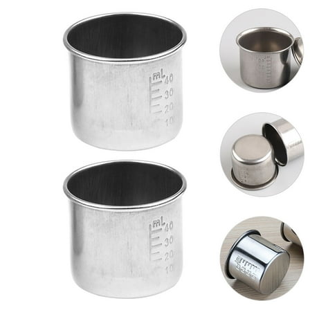 Topbathy 1 Set Household Pills Cup Silver Leakage for Oral Liquid Medicine Measurement