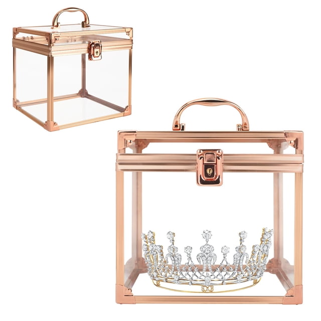Estuche de maquillaje Donghome Crown Box organizador de cosméticos acrílico