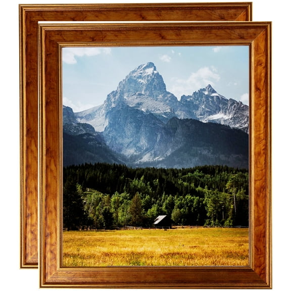 ArtToFrames 16" x 16" Gold Panel Picture Frame, 16x16 inch Multi Wood Poster Frame (WOM-5091), 2 Pack