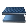 thumbnail image 5 of Inspired Home Anupi Velvet Ottoman Cocktail Coffee Table Tufted Acrylic Sides Modern, Navy, 5 of 6
