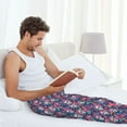thumbnail image 6 of Picia flower Skull leaf colorful Mens Soft Woven Cotton Elastic Waistband Sleep Pajama Pant Lounge Sleep Pant With Pockets And Drawstring-XX-Large, 6 of 9
