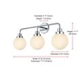 thumbnail image 3 of Hanson 3 lights bath sconce in black with frosted shade, 3 of 7