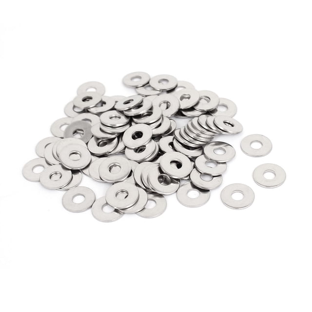 100Pcs Arandela Plana Redonda Métrica de Acero Inoxidable M6x18mmx1.5mm para Tornillo