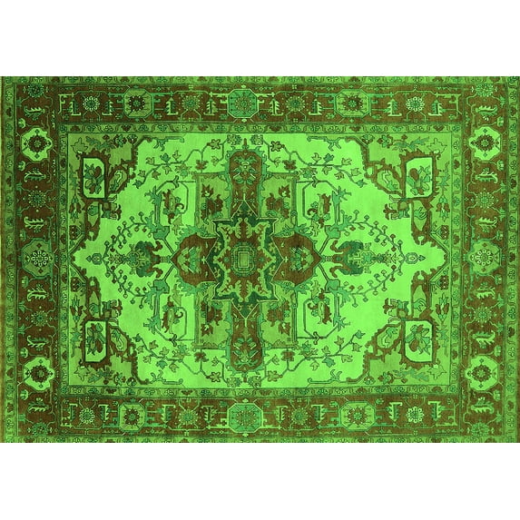 Ahgly Company Indoor Rectangle Persian Green Traditional Area Rugs, 3' x 5'