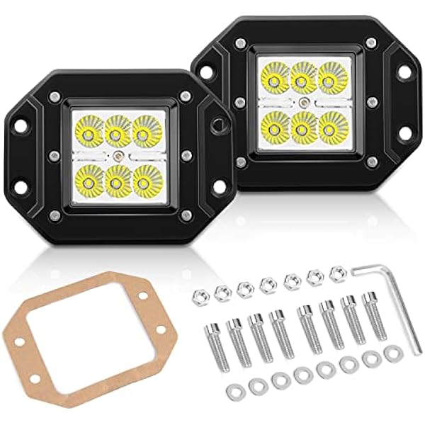 RADIANT 2 LED Round Backup Reverse Lights, 4" White Fog Lights Kit For Truck