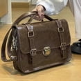 thumbnail image 2 of HJYCHN School Backpack for Boys College Style Buckle Messenger Crossbody Bag for Students Kids Boys and Girls Commuting School Backpacks Brown One Size, 2 of 9