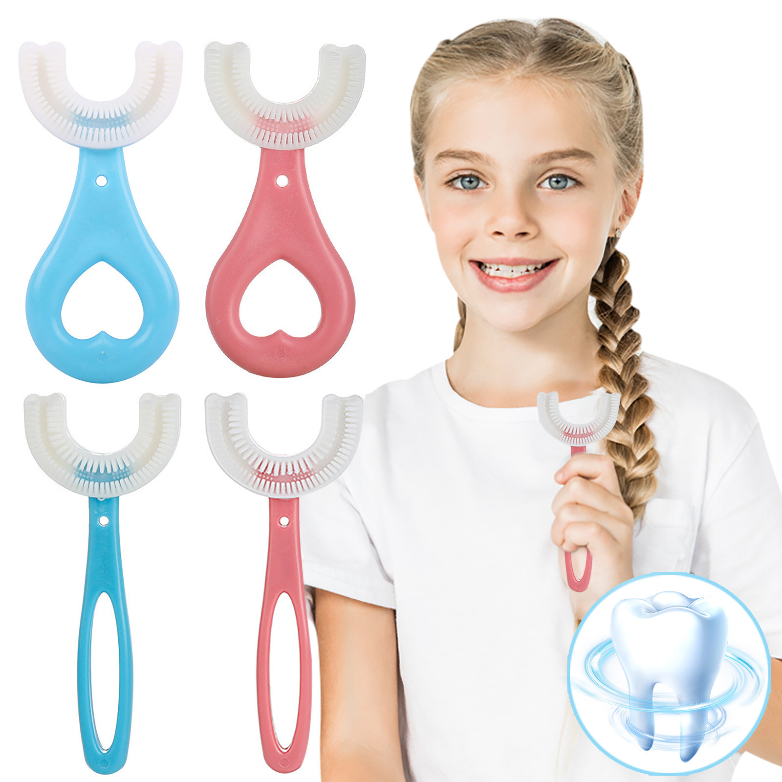 Toothbrush Children's Ushape Toothbrush For 360° Thorough Cleansing