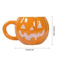 thumbnail image 2 of 12Oz Halloween Pumpkin Ceramic Mug, Spooky Fall Coffee Cup with Handle for Home Office Party Gatherings No Lid, Halloween Mug Pumpkin Mug Cute Ceramic Cup for Gifts, 2 of 5