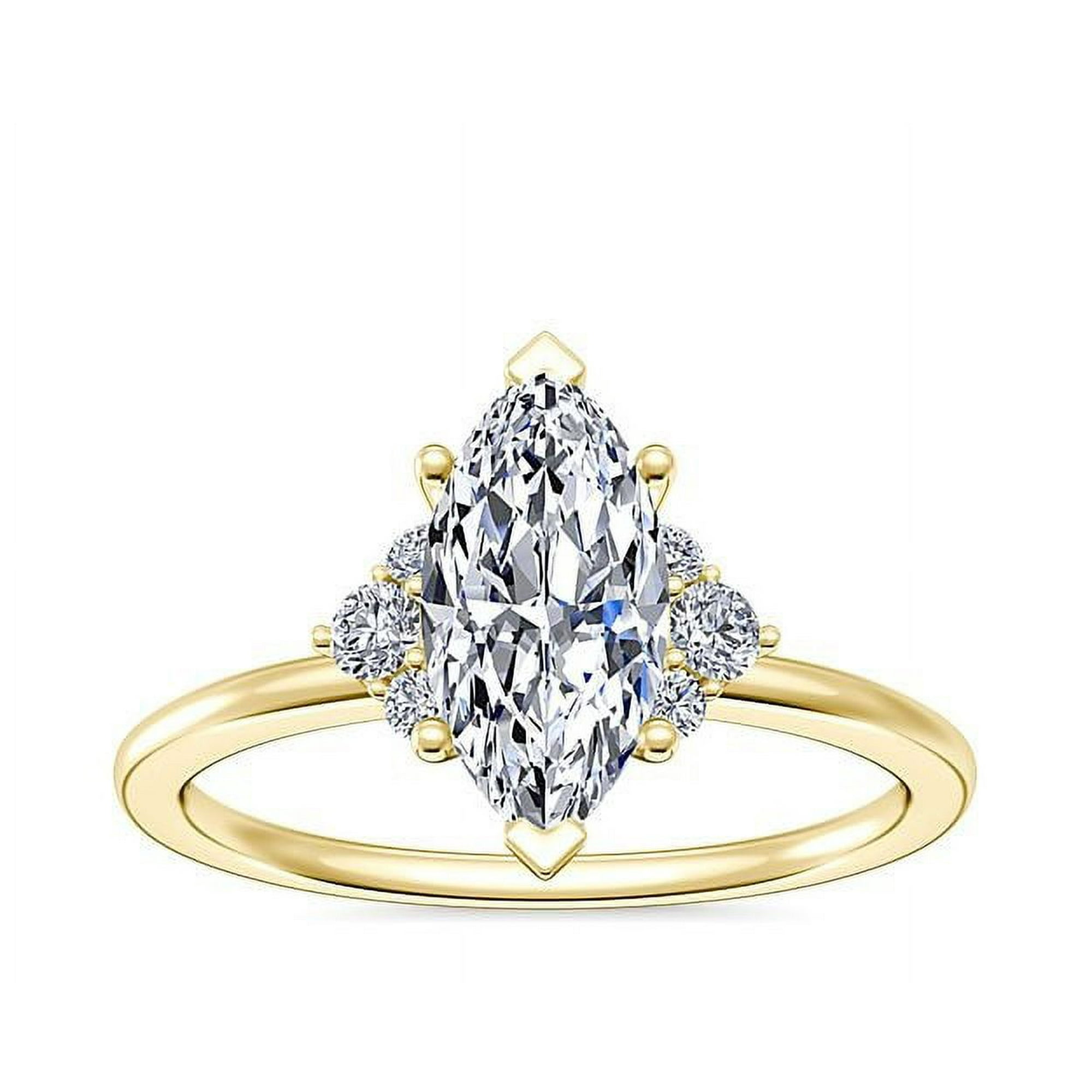 Ct Forme de Marquise Brillante Halo Authentique Diamond Belle