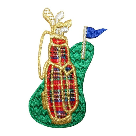 ID 1515 Golf Club Bag Fairway Patch Hole Flag Sport Embroidered Iron On Applique