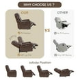 thumbnail image 4 of Spruce & Spring Lay-Flat Genuine Leather Power Recliner Chair with Headrest, Brown, 4 of 8