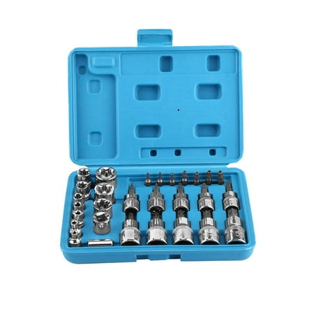 - 30Pcs Male Female Torx Star Socket & Bit Set E & T Sockets with Torx Bits