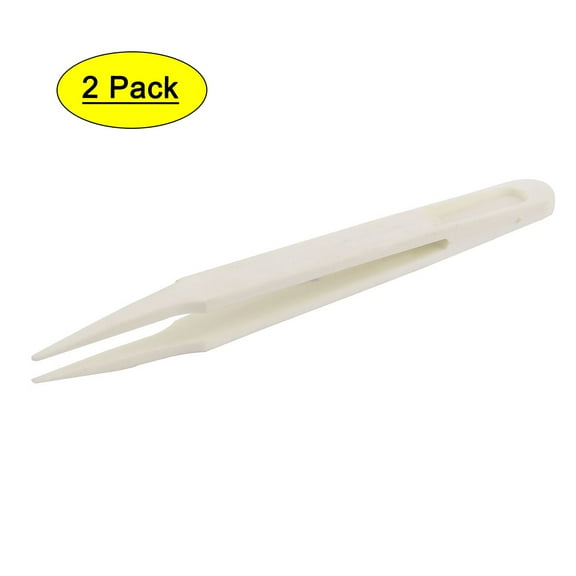 Plastic Anti Static Tweezers Electronic Repair Tool Beige 12cm Long 2 PCS