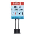 thumbnail image 4 of FixtureDisplays Support d'Affiche Léger (4lbs) Hauteur Réglable 44-84 Pouces Menu de Marketing Support Publicitaire Magasins Signalisation Affichage Distanciation Sociale 15205, 4 of 6