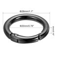 thumbnail image 2 of GFDYREE 28x20x4mm Spring Gate O Rings, 5 Pack Round Snap Clip Zinc Alloy for Keyrings Buckle, Black, 2 of 5
