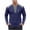 Navy, variant on Men Waffle Knit Long Sleeve Top Color Block V Neck Lace Up Top Casual Daily Pullover Top