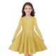 thumbnail image 1 of Odeerbi Niñas Manga Larga A-Vestido de Manga Larga Para Niñas Vestido Acampanado de Primavera Vestido Elástico de Colores Sólidos Vestido de Patinadora Twirly Vestido de Recital Escolar, 1 of 9