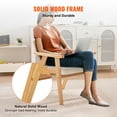 thumbnail image 4 of VEVOR Mid Century Modern Rattan Chair, Upholstered Velvet Accent Chair with Rattan Back, Retro Living Room Chair for Living Room, Bedroom, Reading Room, and Office, Beige, 4 of 9