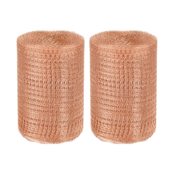 Uxcell 2 Paquete de Malla de Cobre 5 pulgadas x 32.8 pies Rollos de Malla a Prueba de Óxido para Pequeños Proyectos en el Hogar