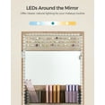 thumbnail image 3 of SONGMICS Jewelry Cabinet Armoire Organizer with LED Lights, Wall-Mounted Storage Cabinet with Full-Length Frameless Mirror, Built-in Makeup Mirror, 2 Drawers, Lockable, Camel Brown, 3 of 6