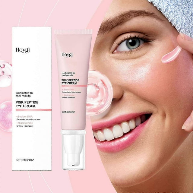 30g Pink Peptide Eye Cream with Niacinamide - Anti-Aging Firming & Lifting Eye Cream for All Skin Types,Moisturizing & Nourishing