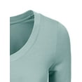 thumbnail image 5 of J. METHOD Girl's Junior Basic Casual 3/4 Elbow Half Length Sleeve Active V-Neck Uniform T-Shirt NEGT23 Dusty Sage S, 5 of 5