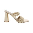 thumbnail image 2 of Sam Edelman Kendra Gold Leaf Leather Block Heel Squared Open Toe Slip On Mules (Gold Leaf Leather, 9), 2 of 3