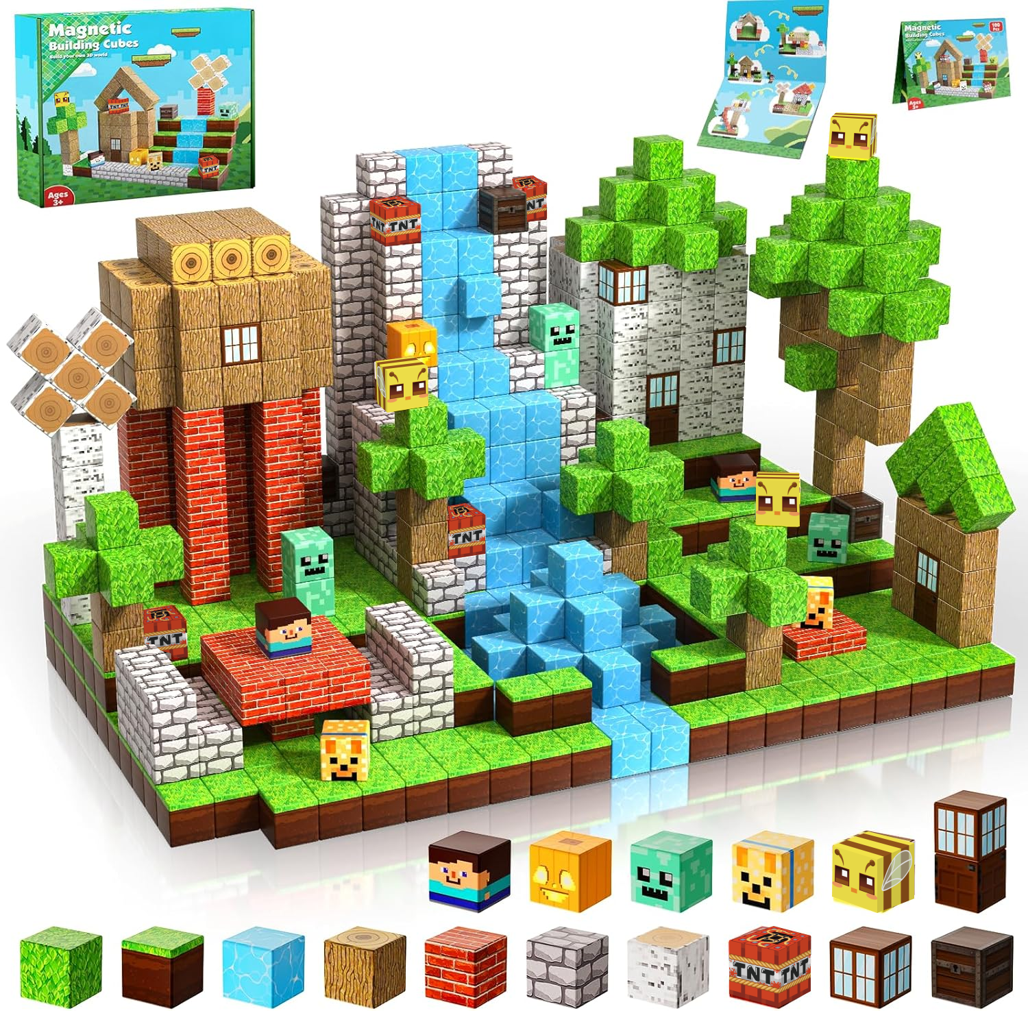 Annexfun 100-Piece Magnetic Building Blocks Set