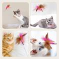 thumbnail image 3 of Pink Interactive Cat-Toys Funny Teaser Stick with Bell Pets Collar Playing Teaser Wand Training Toys for Cats, 3 of 6