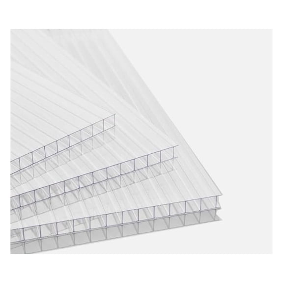 Twin Wall Polycarbonate Greenhouse Panels | Polycarbonate Panels | Greenhouse Panels| Polycarbonate Roof Panels| Panels | Clear, Light Weight | 8mm | Size: 12" x 36" | 1 Pack