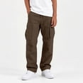 thumbnail image 5 of Spazoro Kids Boys 100% Cotton Cargo Pants with Multi-Pockets, Straight Leg Fall Breathable Elastic Drawstring Waist Casual Trousers for School Streetwear Brown Size 7-8, 5 of 9