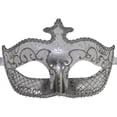 thumbnail image 1 of Kayso PM026WHSL White & Silver Royal Plastic Masquerade Mask with Glitter, 1 of 1