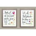 thumbnail image 1 of Beautiful Ispirational "Most Of All Let Love Guide Your Life" and "Let All That You Do Be Done In Love" by Anne Tavoletti; Religious Decor; Two 11x14in Distressed Framed Prints; Ready to hang!, 1 of 1