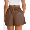thumbnail image 6 of PRETTYGARDEN Womens Shorts Casual Summer Elastic High Waist Zipper Button Tailored Shorts Pleated Beach Vacation Outfits, 6 of 8